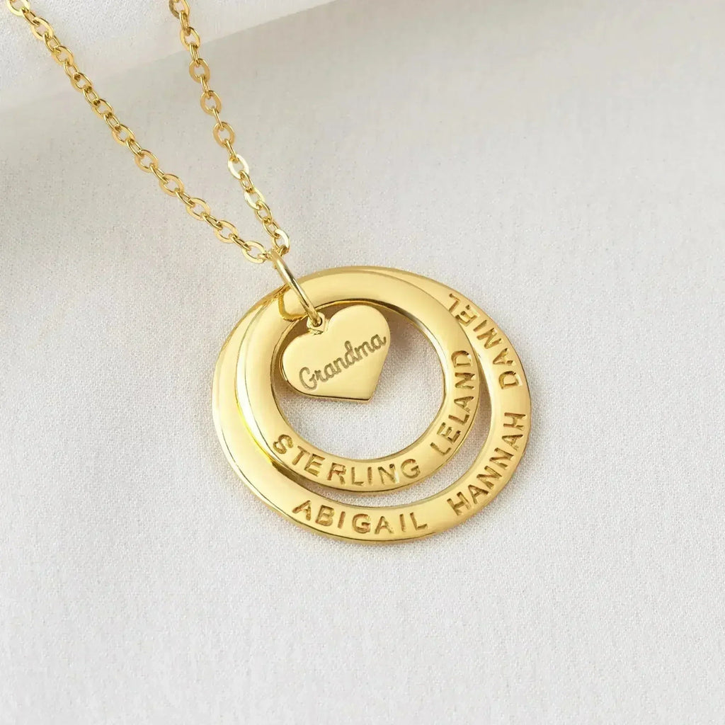 Bijoux de mamie, Collier grand-mère avec prénoms, Cadeau personnalisé pour grand-mère