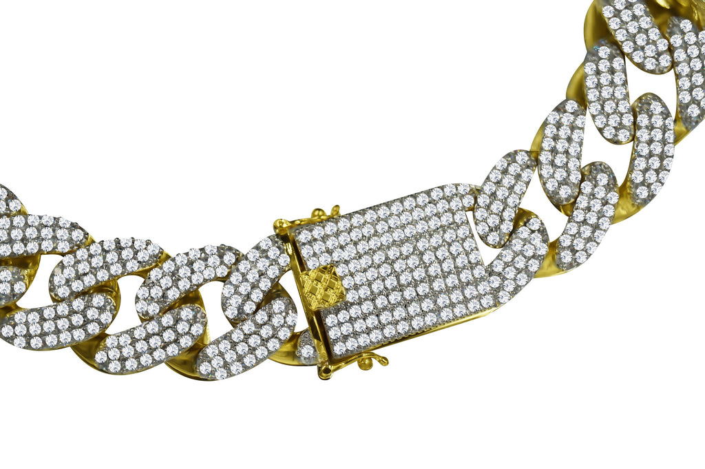Chaîne cubaine STALLION Or 18MM CZ | 961552