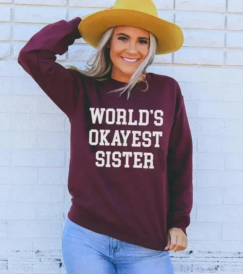 Sweat-shirt « Meilleure sœur du monde (à peu près) »