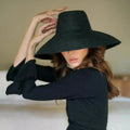 Chapeau de paille RIRI en jute, coloris noir