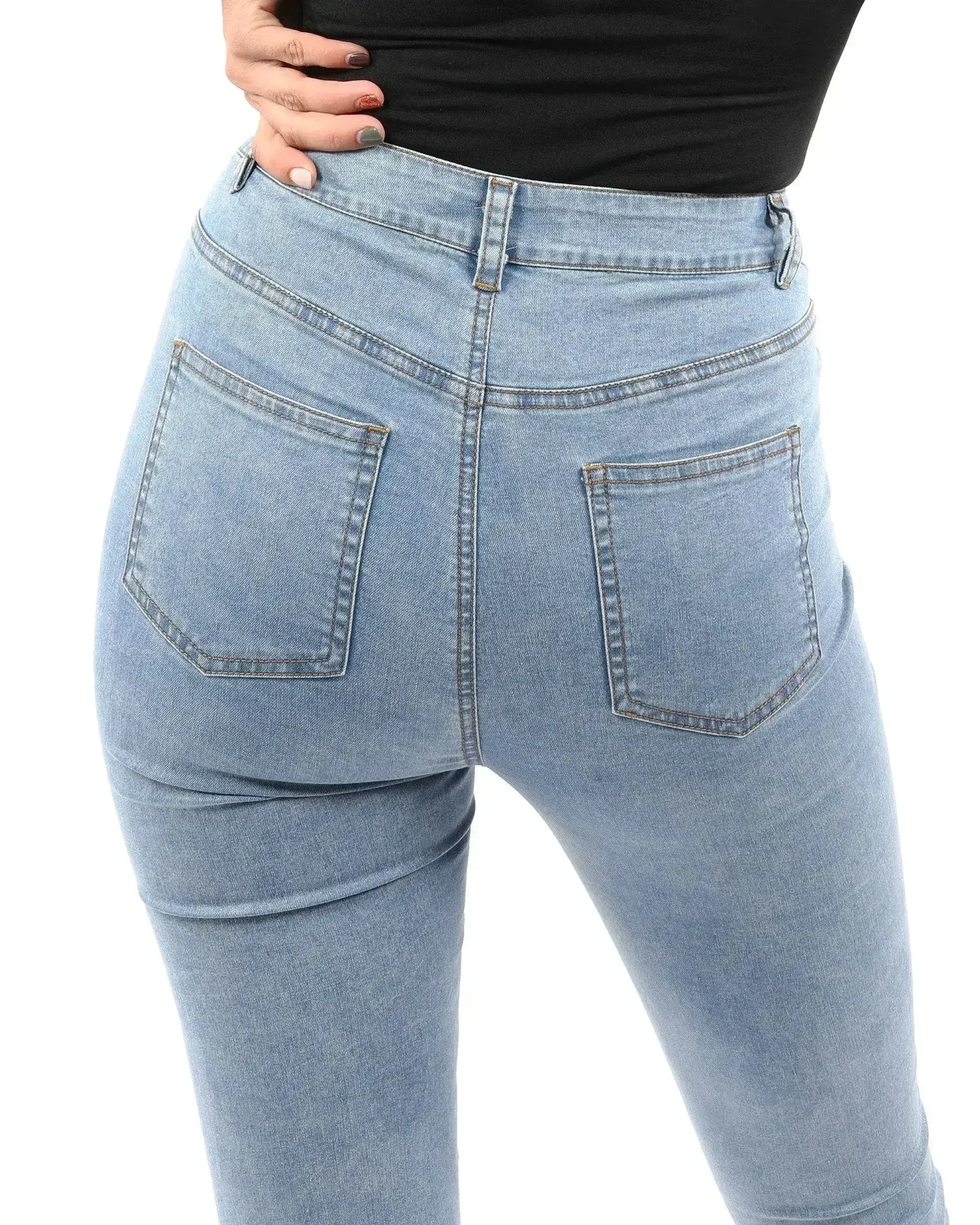 Jean court skinny Dabney - Denim déchiré | Femstylo