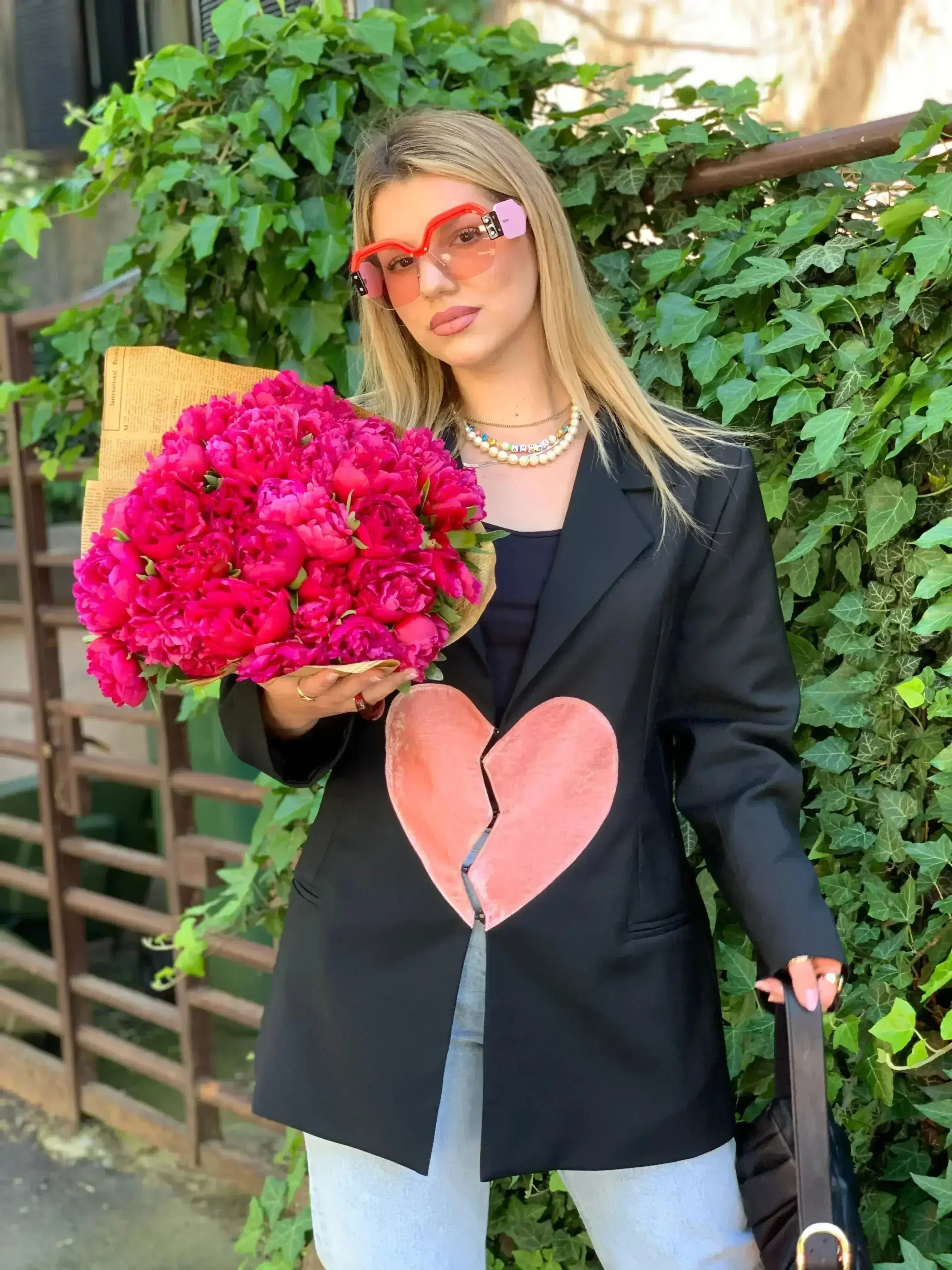 Blazer oversize cœur brisé