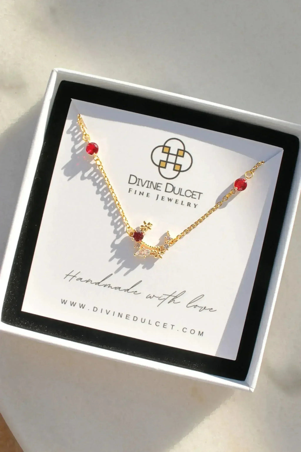 Collier « Jardin féérique » en or rouge 24 carats et oxyde de zirconium