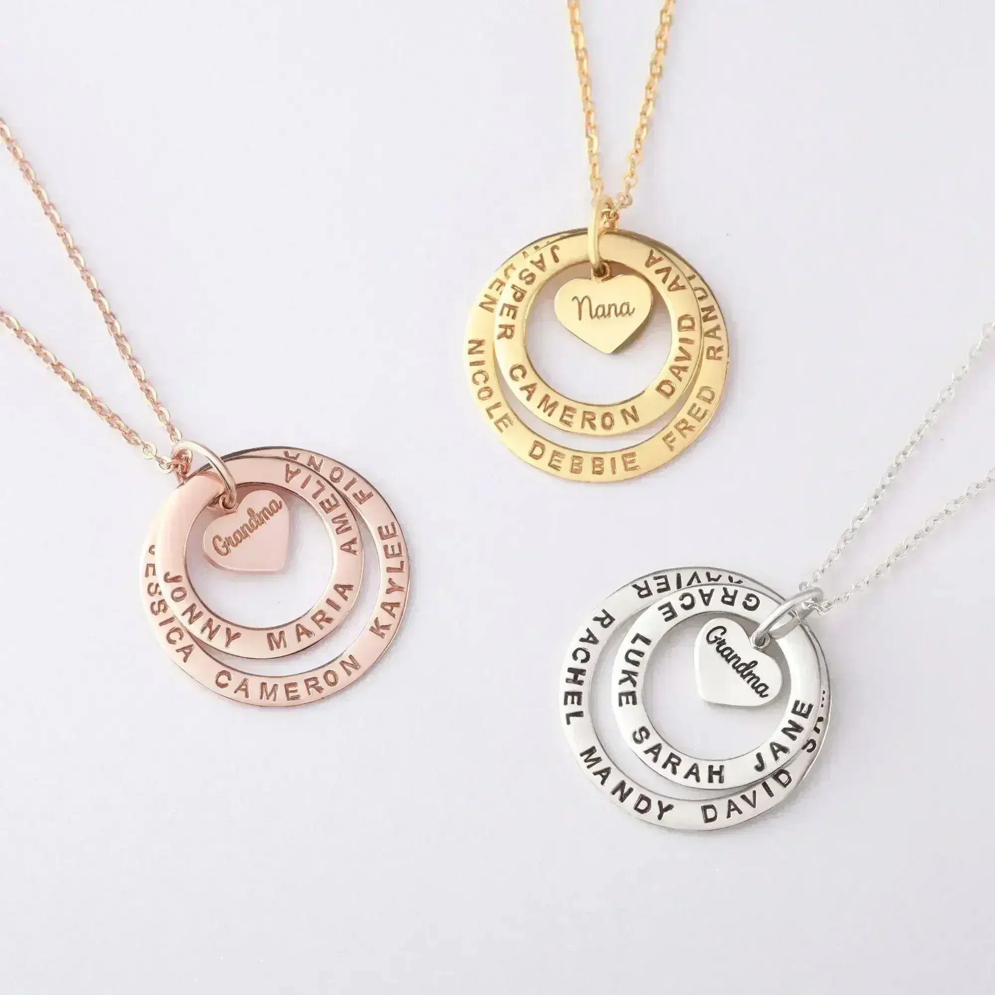 Bijoux de mamie, Collier grand-mère avec prénoms, Cadeau personnalisé pour grand-mère