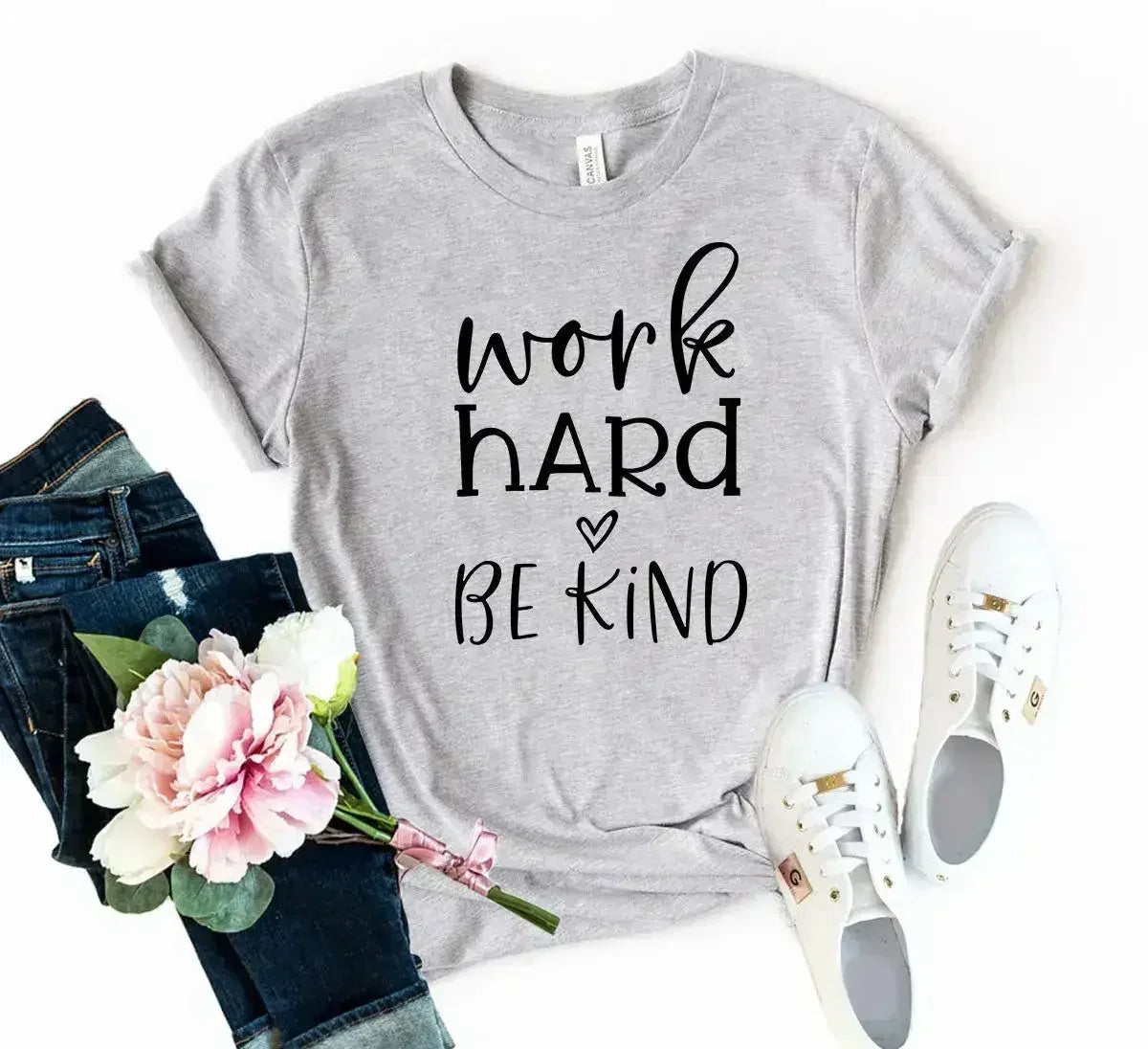 T-shirt « Travaille dur sois gentil »