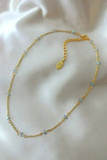 Choker chaîne en cristal de verre chrome 18 carats