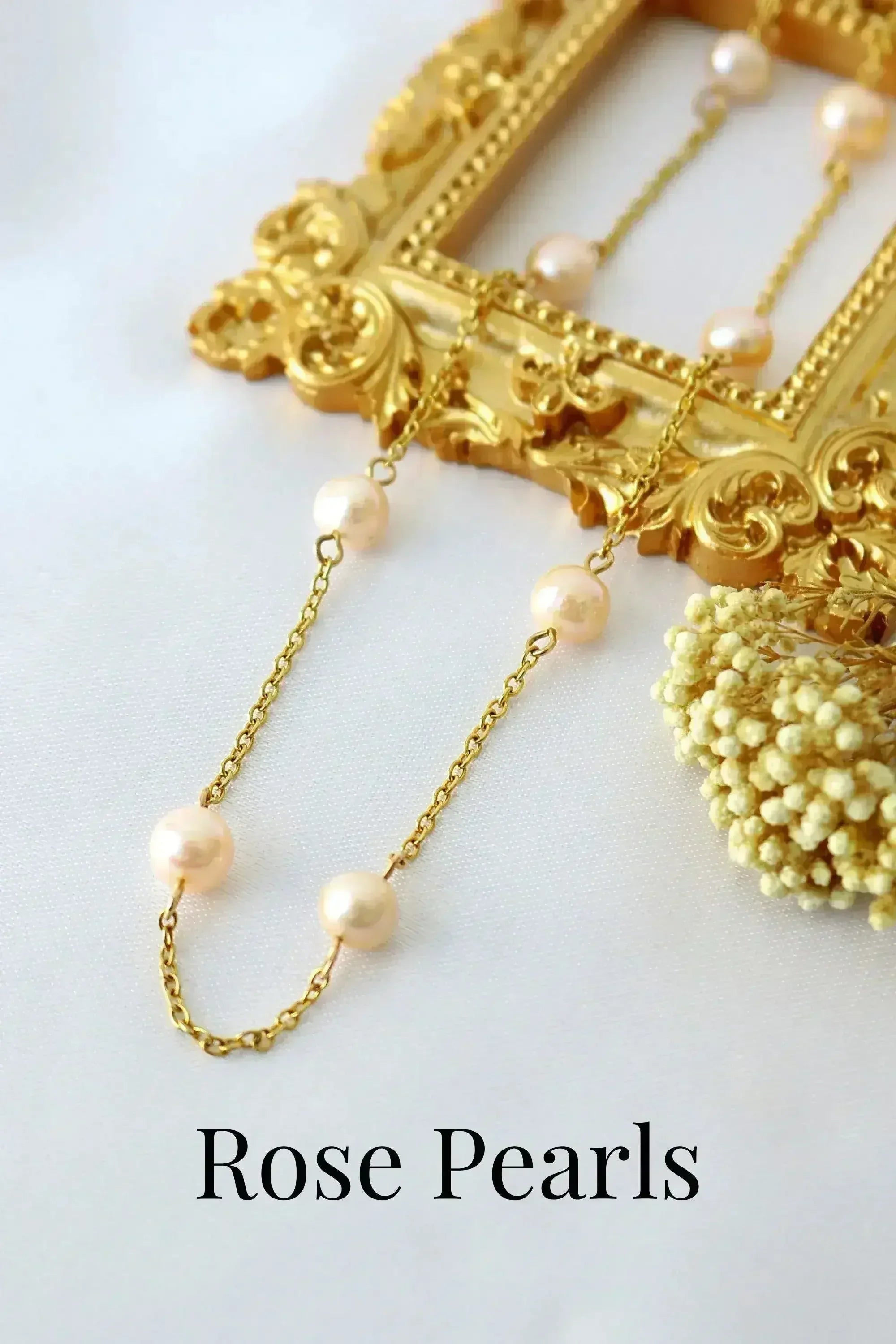 Collier ras du cou en perles baroques - Or 24 carats et perles roses/crèmes | Femstylo