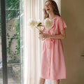 Robe midi en lin ARYA Safari, rose saumon