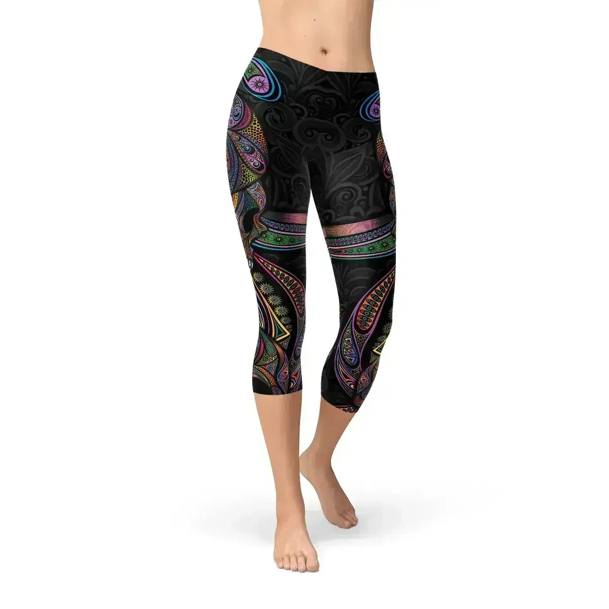 Legging Capri Crâne de Sucre pour Femme