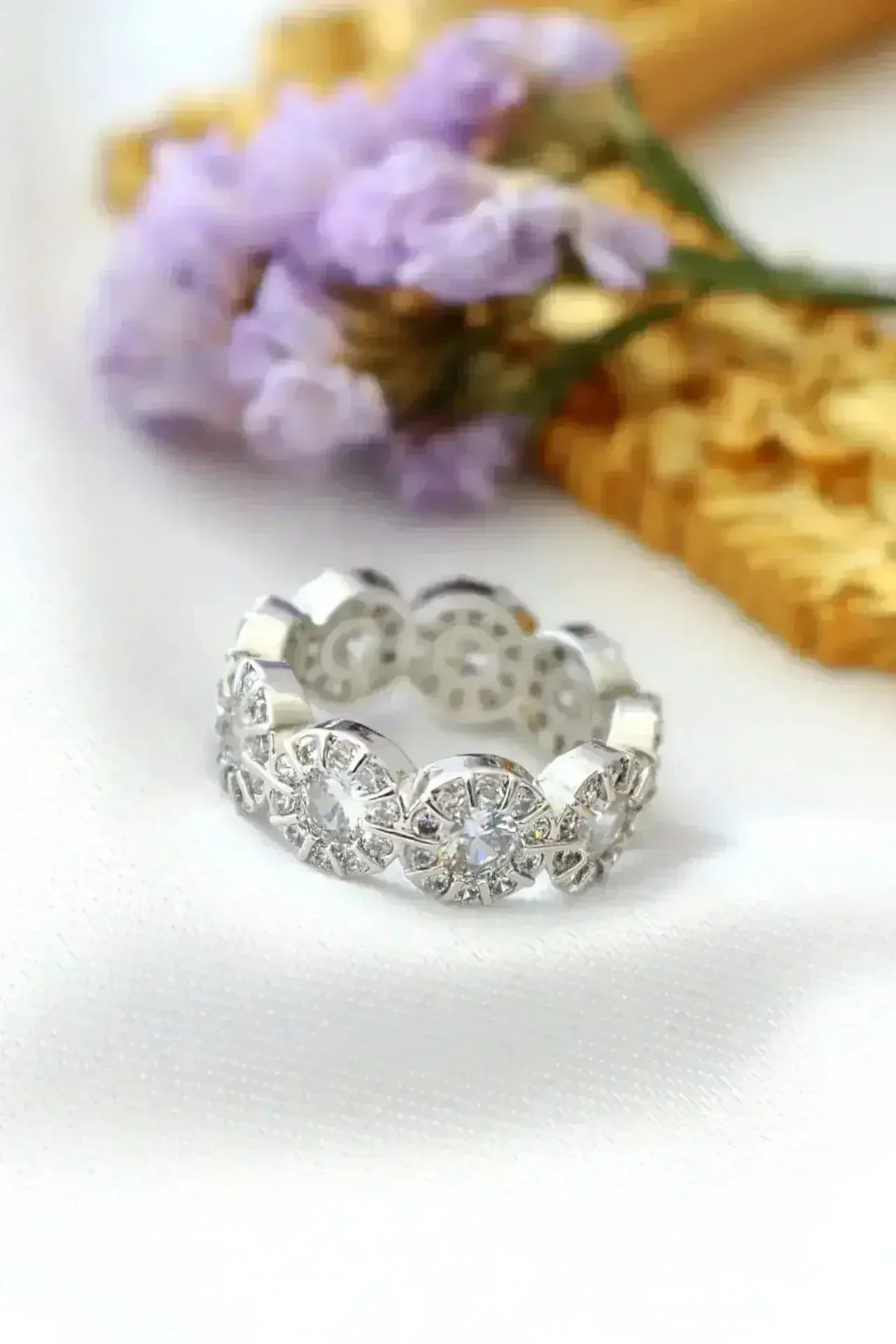 Bague Alliance en Argent 925 avec Oxyde de Zirconium Rond