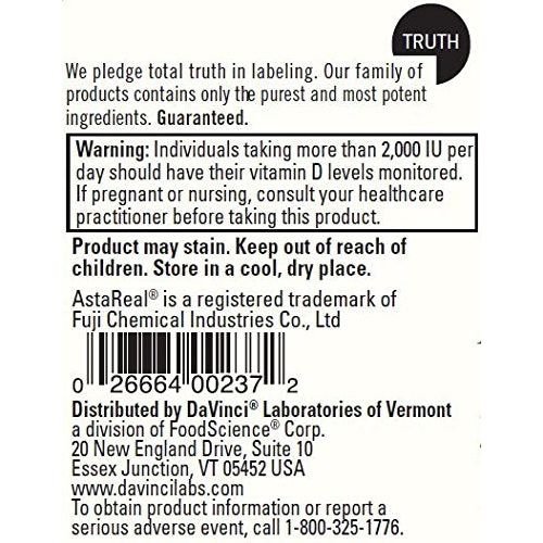 Davinci Laboratories Astaxanthine D3 liquide - 30 ml