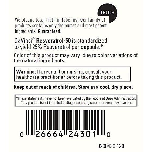 DaVinci Laboratories Resveratrol-50 120 gélules