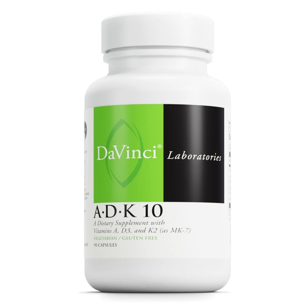 DaVinci Labs ADK 10 - With Vitamin A, Vitamin D3 10,000 IU and Vitamin K2 - Gluten-Free - 90 Vegetarian Capsules