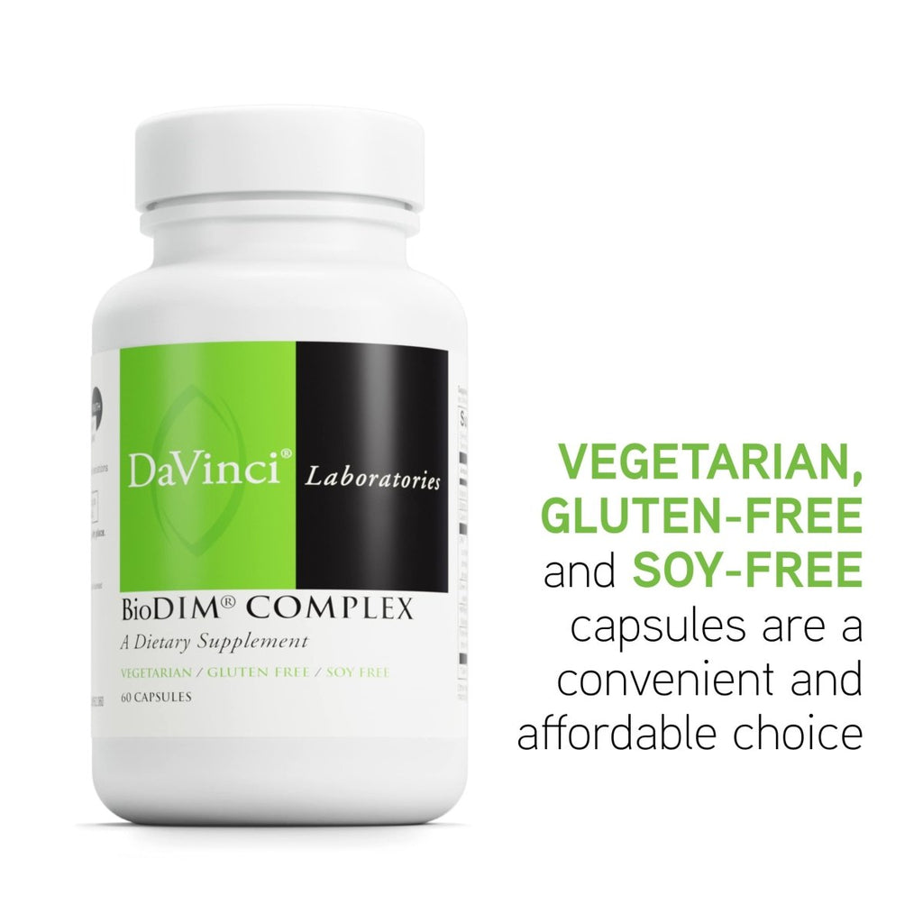 DaVinci Labs BioDIM Complex - Supplément Antioxydant pour Soutenir la Santé Cellulaire et l'Équilibre Hormonal chez la Femme et l'Homme - Sans Gluten - 60 Gélules Végétariennes