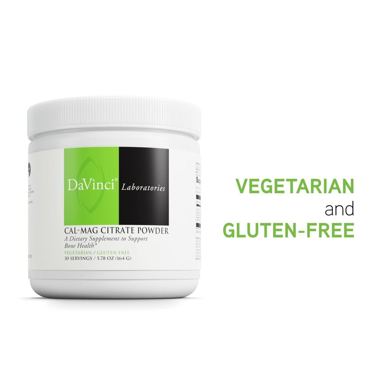DaVinci Labs Cal-Mag Citrate Powder - Vegetarian - Gluten-Free - 30 Servings