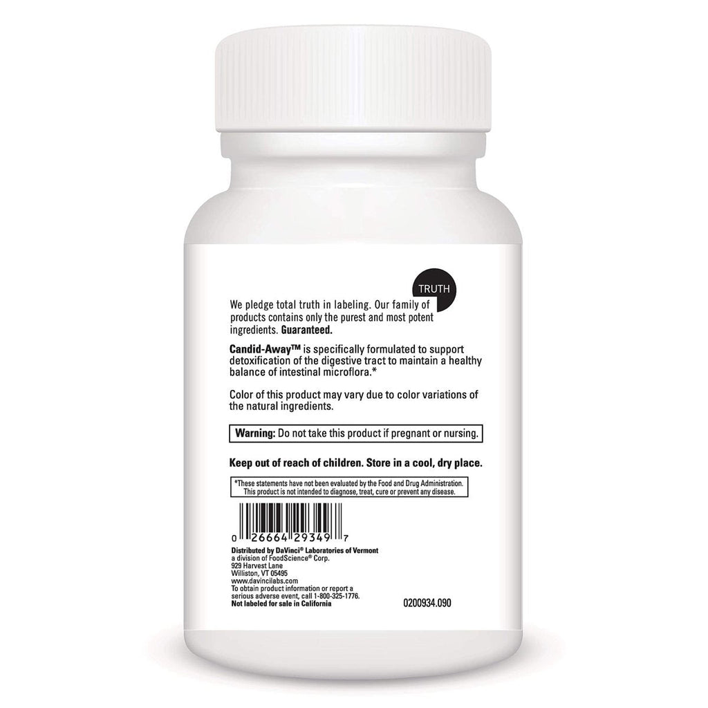 DAVINCI Labs Candid-Away - Sans gluten - 90 gélules végétariennes
