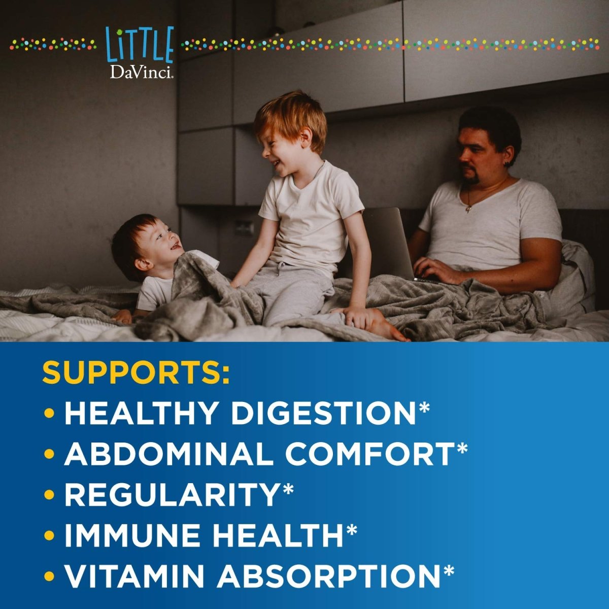 DAVINCI Labs Kidbiotic à croquer - Probiotiques pour enfants pour soutenir la digestion, la santé intestinale, la santé cérébrale et l'immunité - Saveur de fruits tropicaux - 90 comprimés à croquer