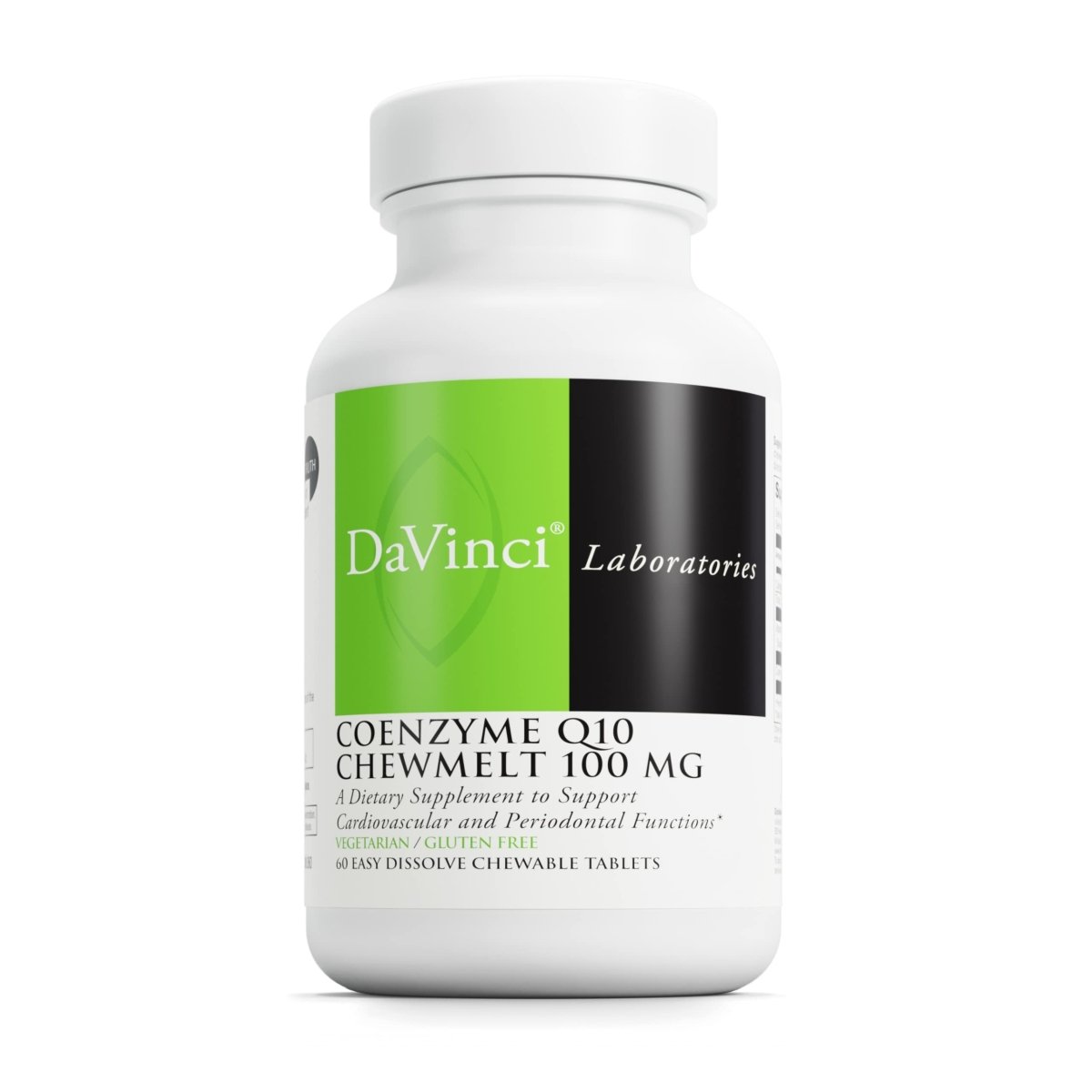 DaVinci Labs Coenzyme Q10 Chewmelt 100 mg - Vegetarian - Gluten-Free - 60 Easy Chewable Tablets