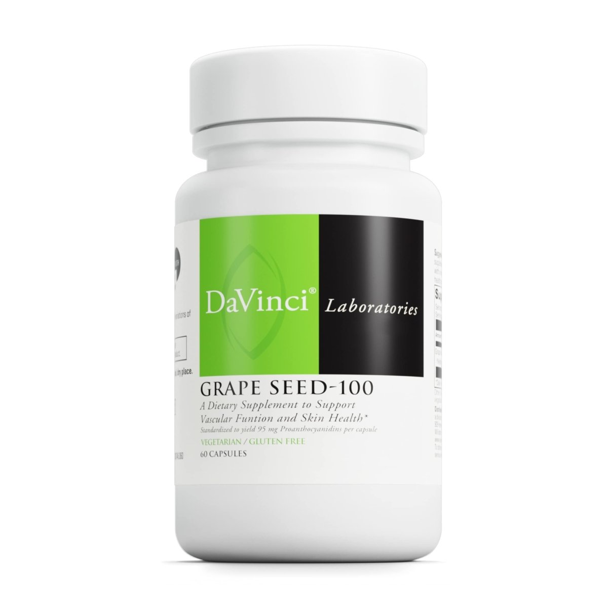 DaVinci Labs Grape Seed-100 - With 100 mg Grape Seed Extract per Serving - Gluten-Free - 60 Vegetarian Capsules