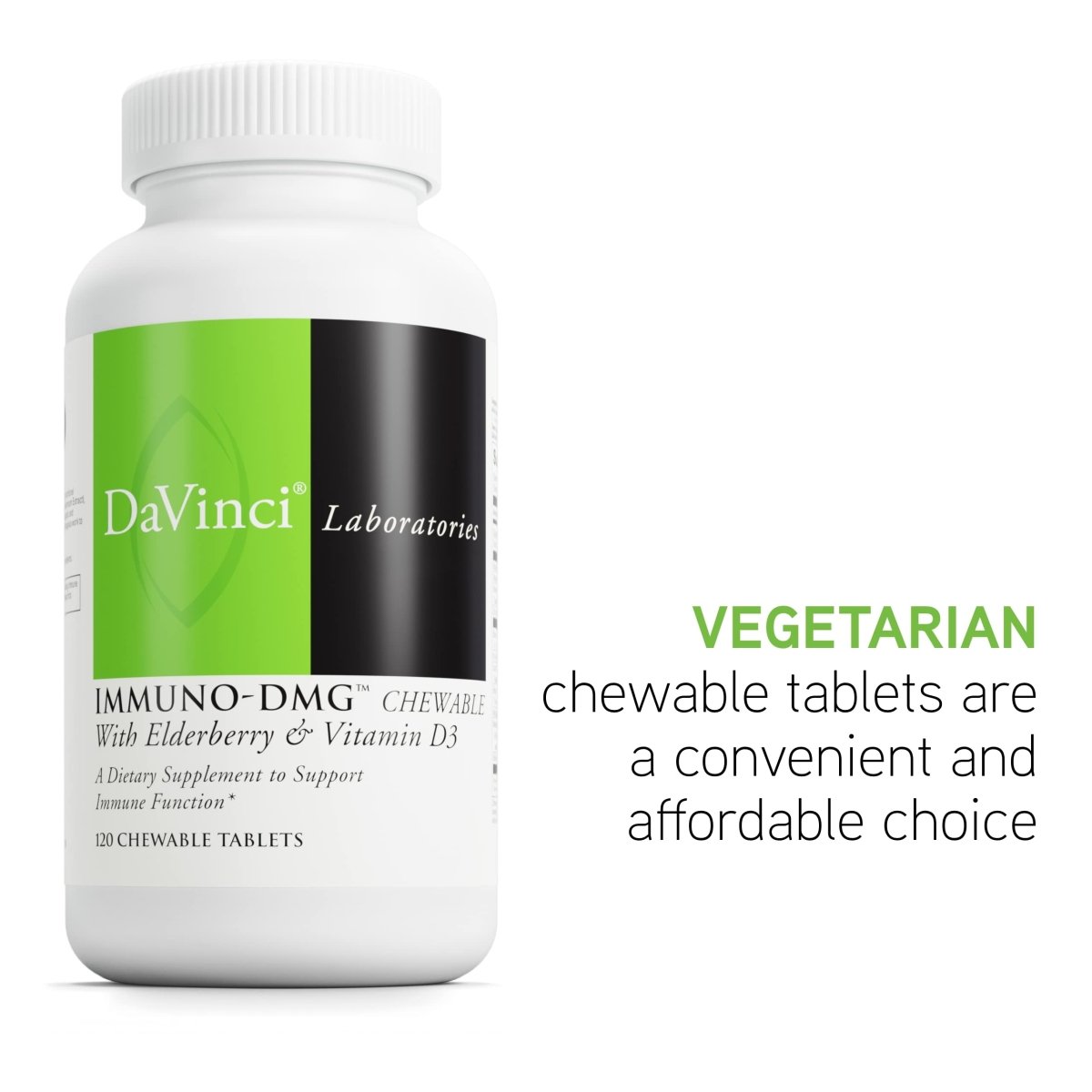 Davinci Labs Immuno-DMG Chewable with Elderberry and Vitamin D3 - 120 Chewable Tablets