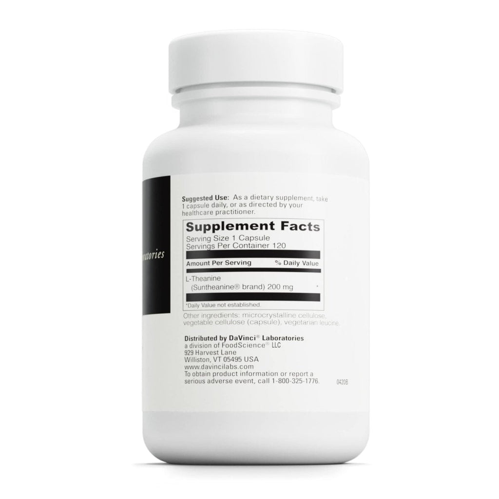 DAVINCI Labs L-Theanine - with 200 mg L-Theanine per Serving - 120 Vegetarian Capsules
