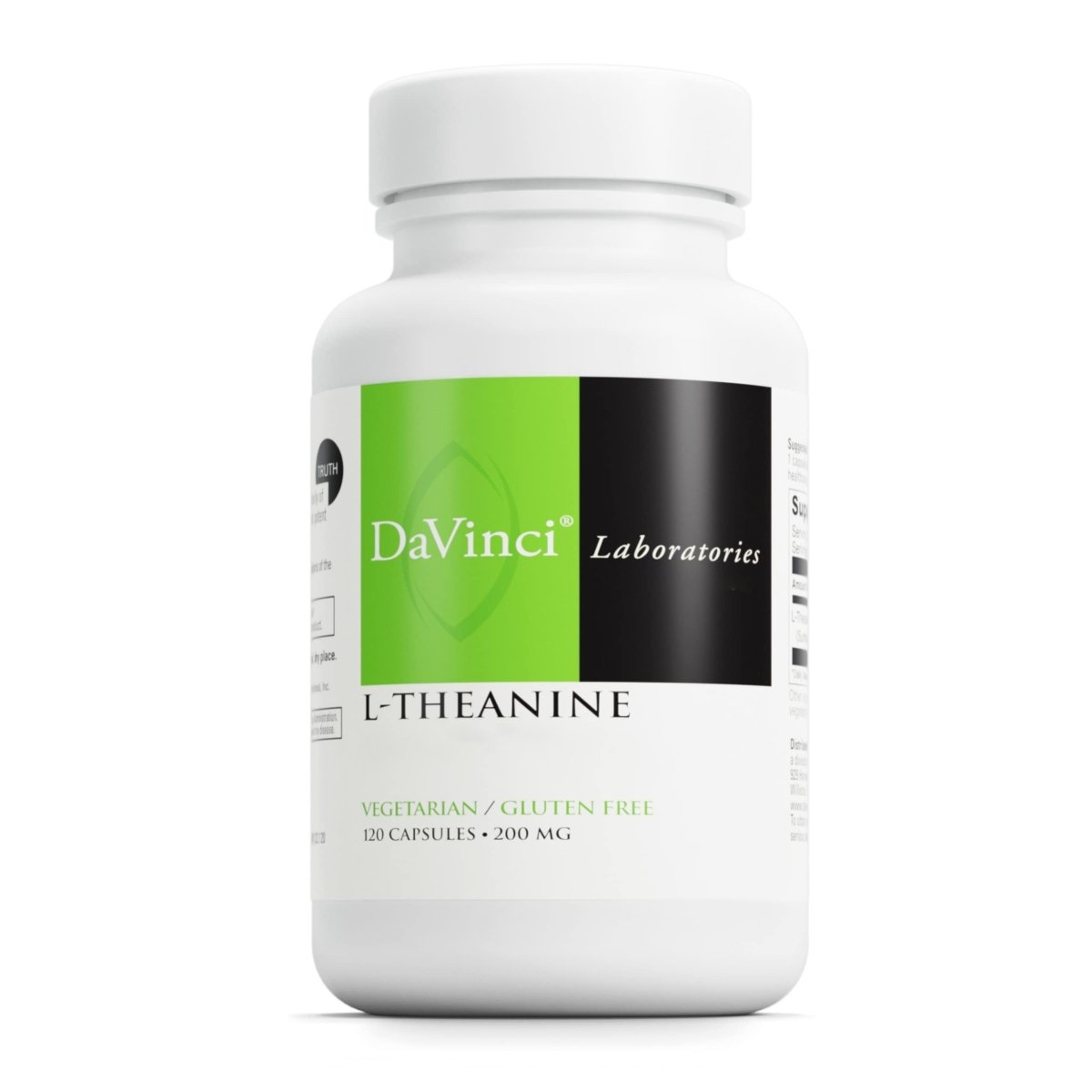 DAVINCI Labs L-Theanine - with 200 mg L-Theanine per Serving - 120 Vegetarian Capsules