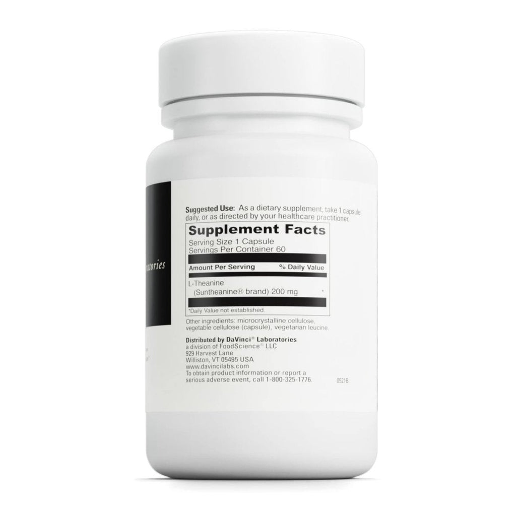 DAVINCI Labs L-Théanine - avec 200 mg de L-Théanine par portion - 60 capsules végétariennes