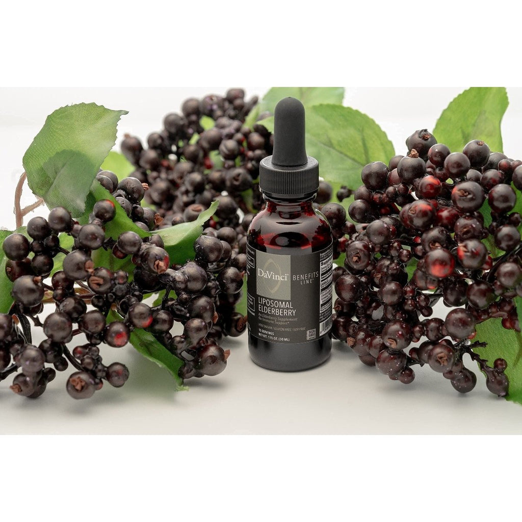 DAVINCI Labs Liposomal Elderberry - Immune Support Supplement for Healthy Lungs, Throat and Sinus - Gluten-Free - Vegetarian - 30 ml, 15 Servings