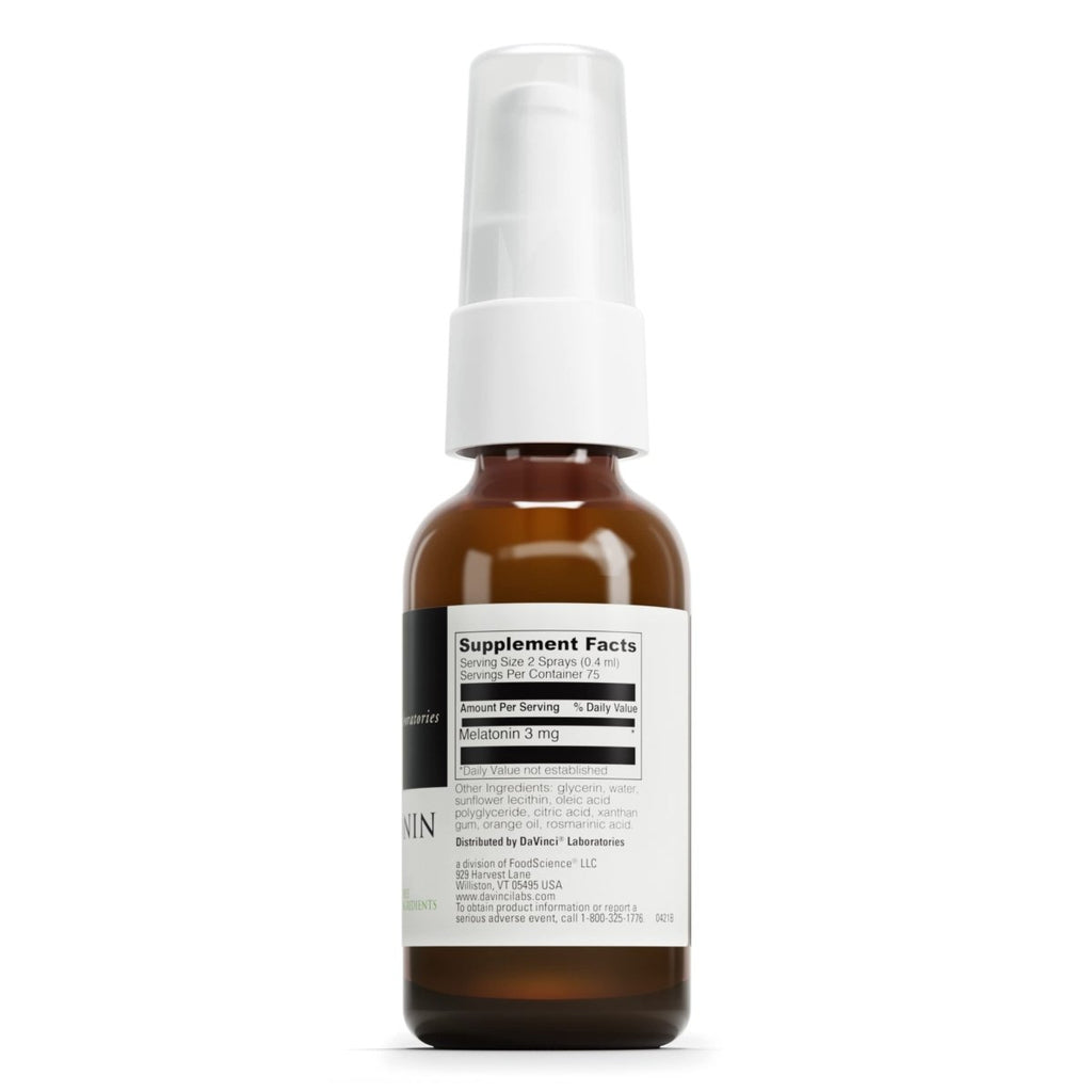 DaVinci Labs Liposomal Melatonin Spray - with 3mg Melatonin per Serving - Gluten-Free - Vegetarian - 30 ml