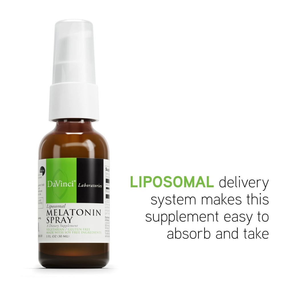 DaVinci Labs Liposomal Melatonin Spray - with 3mg Melatonin per Serving - Gluten-Free - Vegetarian - 30 ml
