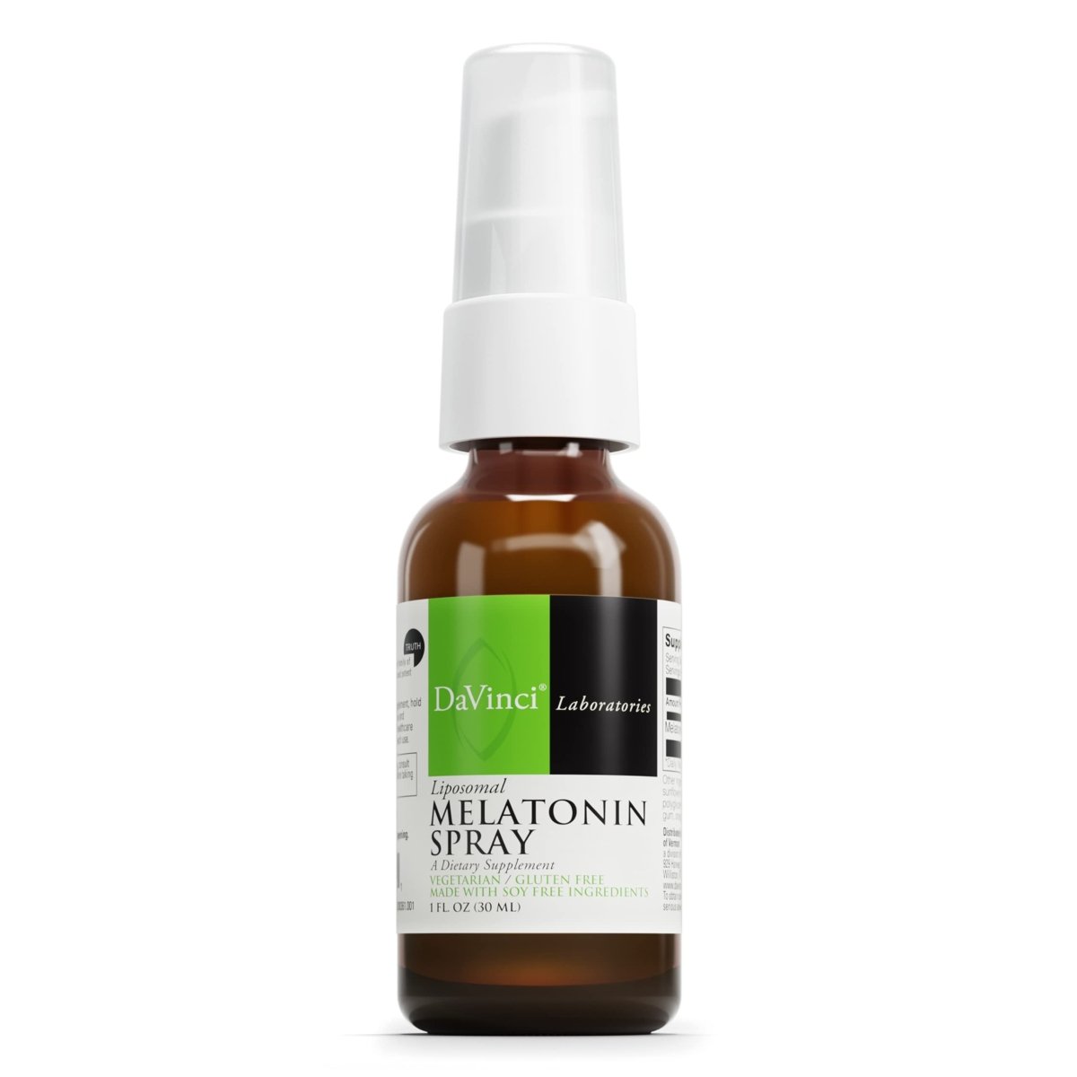 DaVinci Labs Liposomal Melatonin Spray - with 3mg Melatonin per Serving - Gluten-Free - Vegetarian - 30 ml