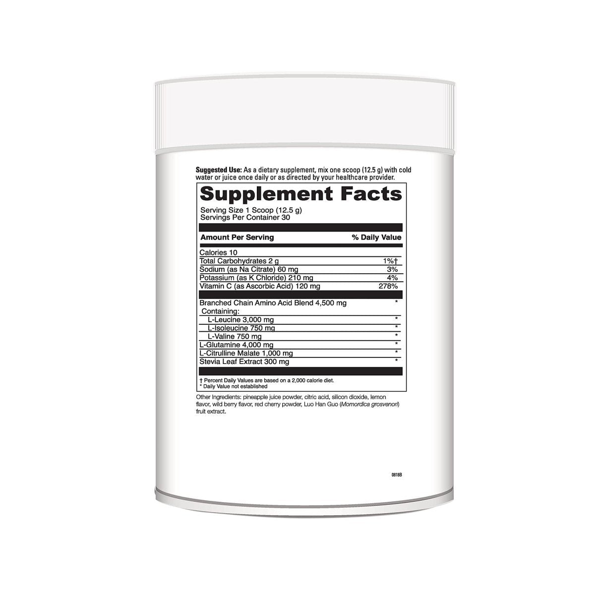 Davinci Labs Maxi BCAA Framboise Limonade Énergie 13,23 oz / 30 portions