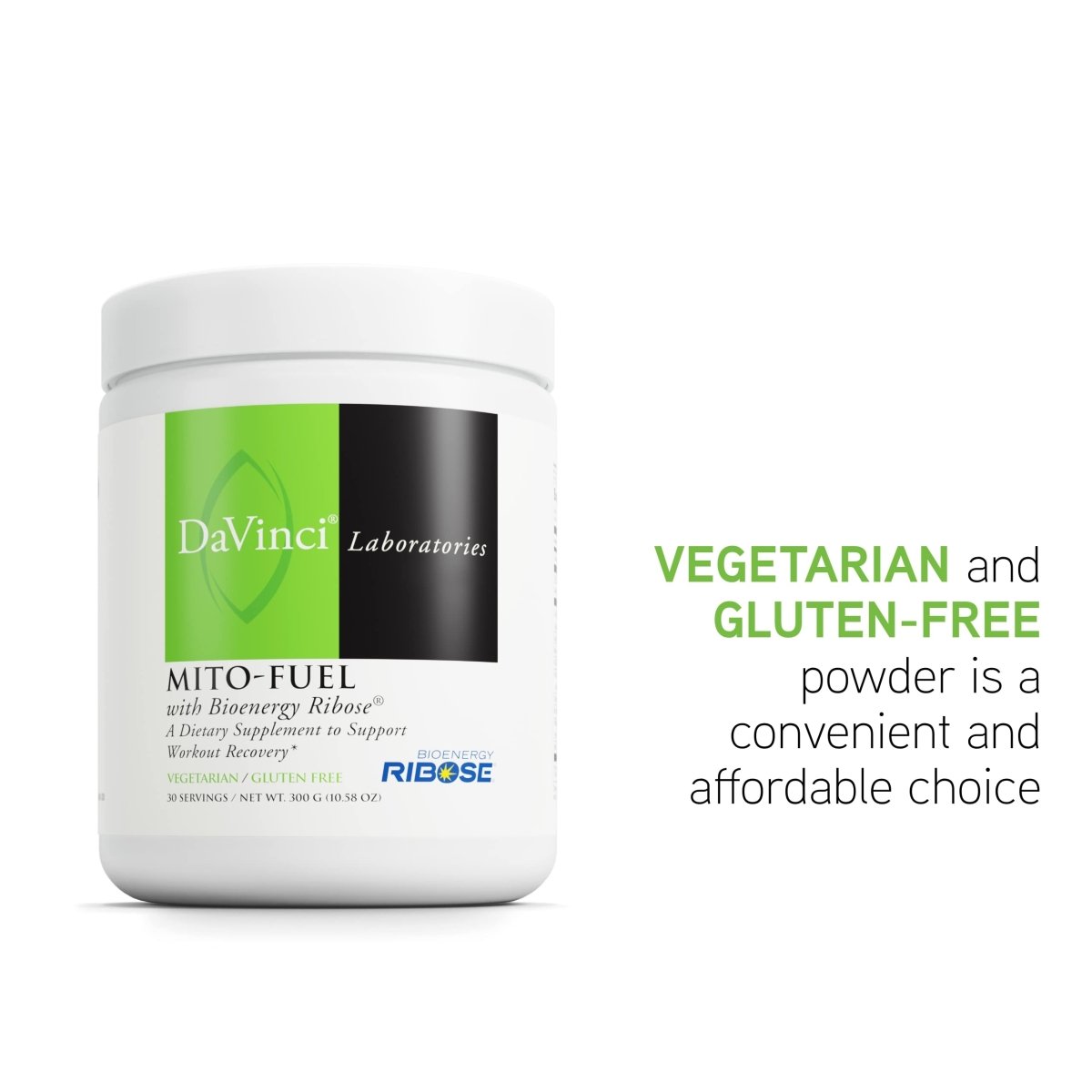 Davinci Labs Mito-Fuel - Complément en Poudre pour Soutenir l'Entraînement et la Récupération Musculaire, la Santé Cardiaque et la Circulation Sanguine - 300 g, 30 Portions