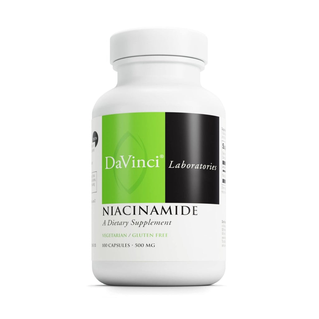 DAVINCI Labs Niacinamide – avec 500 mg de Niacinamide par portion – Sans gluten – 100 gélules végétariennes