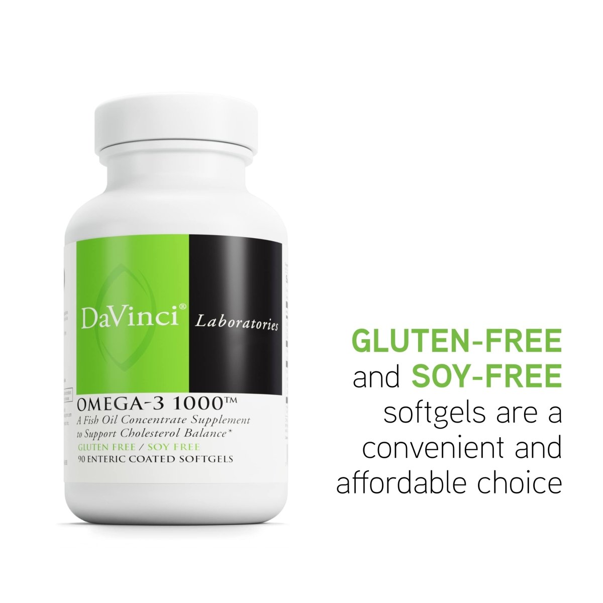 DaVinci Labs Omega-3 1000 - Sans gluten - 90 capsules molles à enrobage entérique