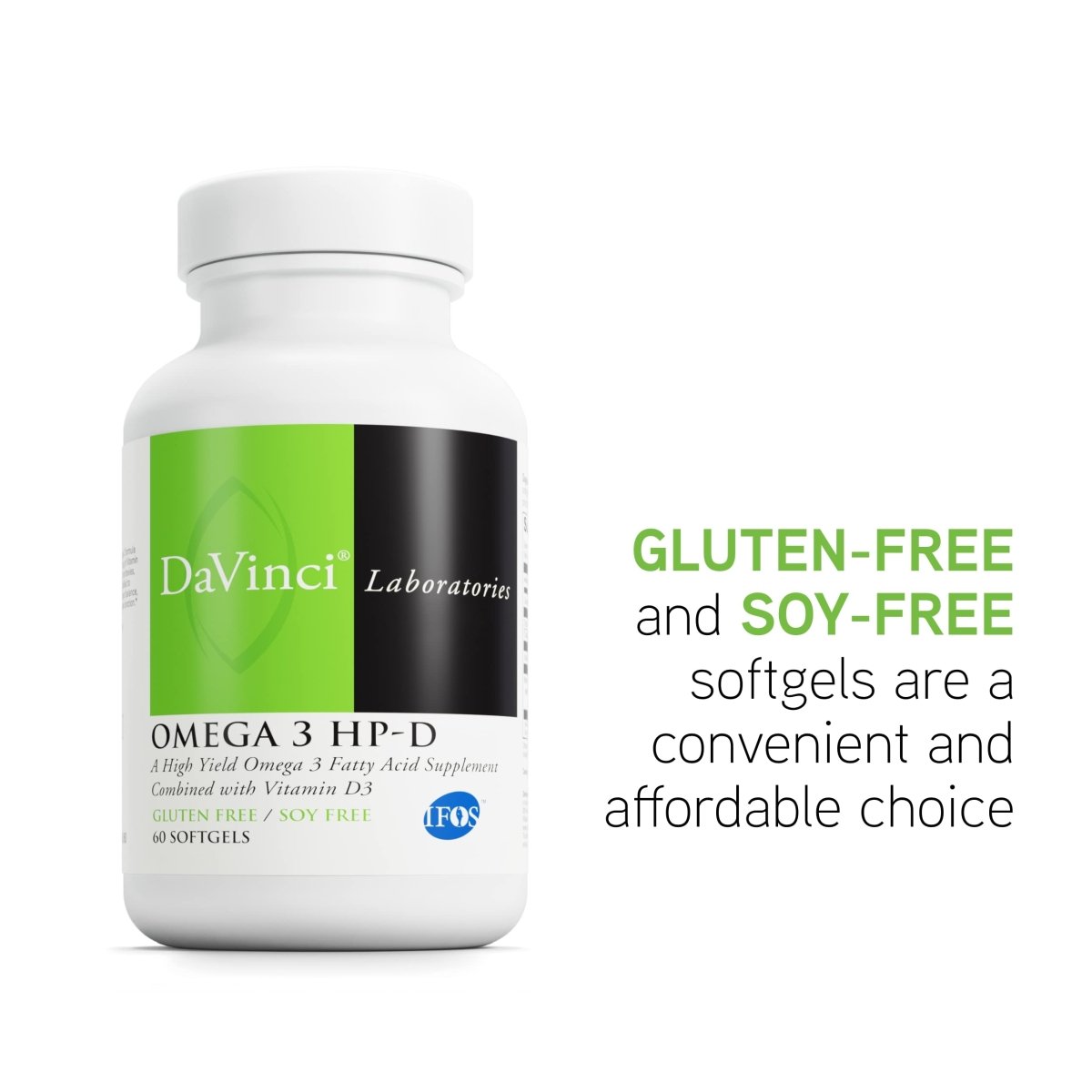 DAVINCI Labs Omega 3 HP-D - Sans gluten - 60 capsules molles