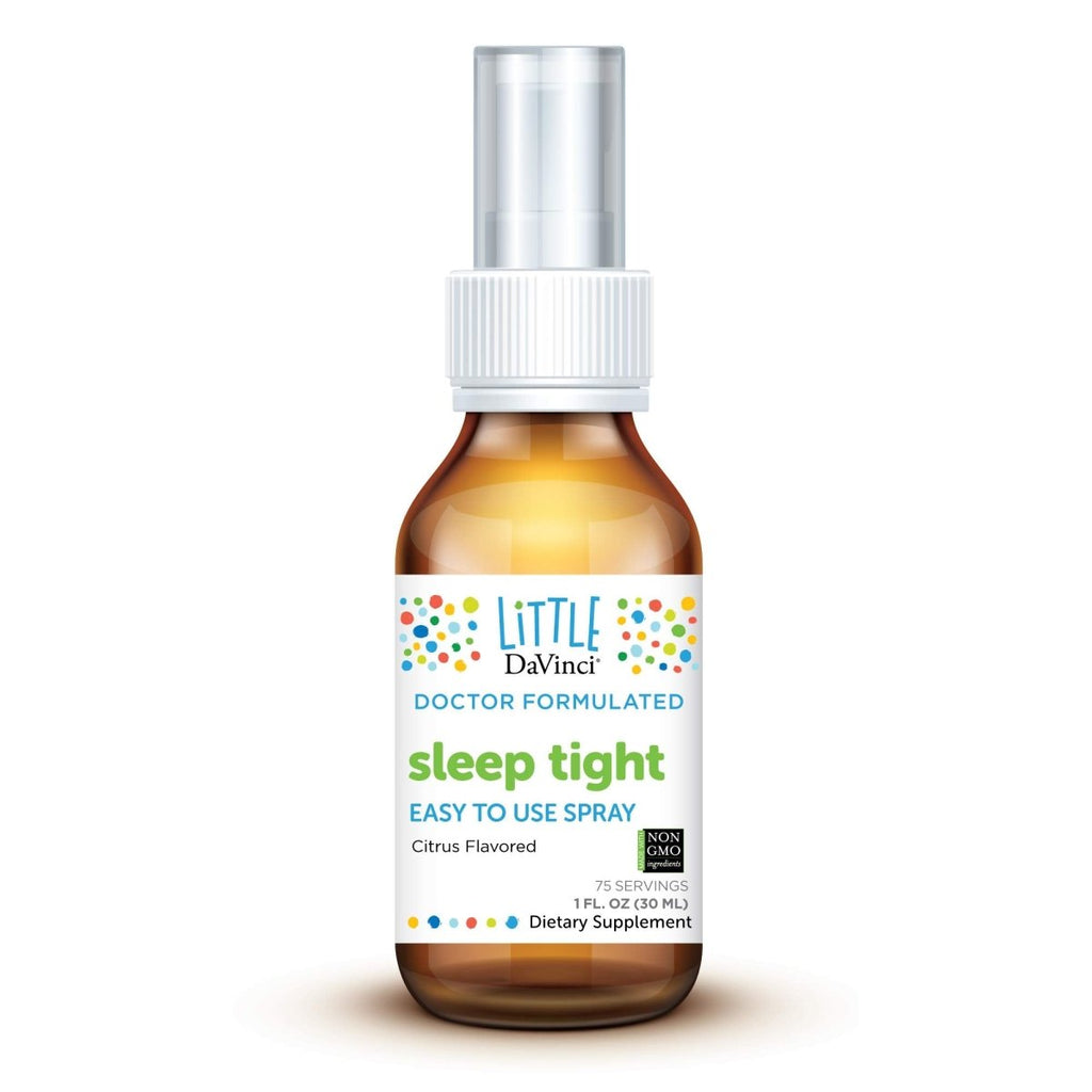 DaVinci Labs Sleep Tight - Supplément de mélatonine pour enfants pour favoriser un sommeil réparateur, la concentration, la santé cognitive et les compétences sociales et verbales - avec 3 mg de mélatonine - Saveur d'agrumes - 30 ml, 75 portions
