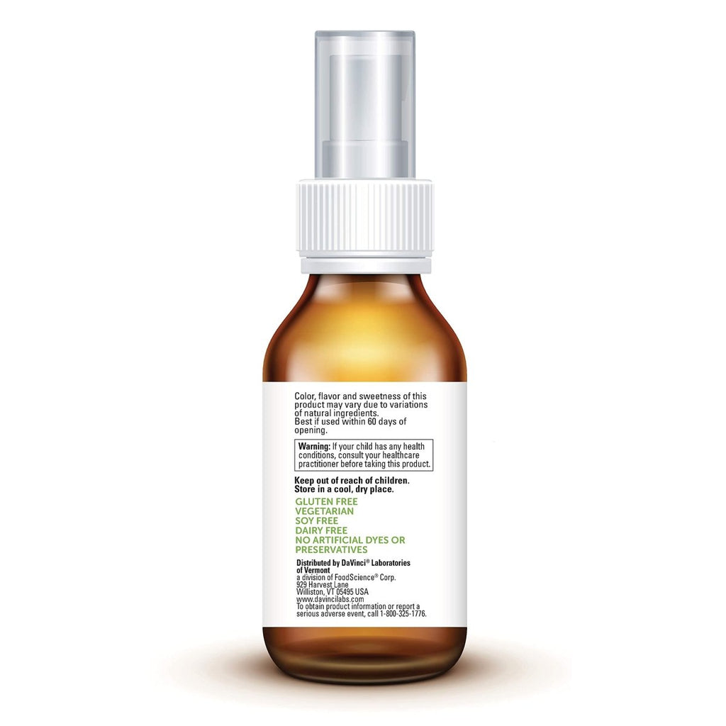 DaVinci Labs Sleep Tight - Supplément de mélatonine pour enfants pour favoriser un sommeil réparateur, la concentration, la santé cognitive et les compétences sociales et verbales - avec 3 mg de mélatonine - Saveur d'agrumes - 30 ml, 75 portions
