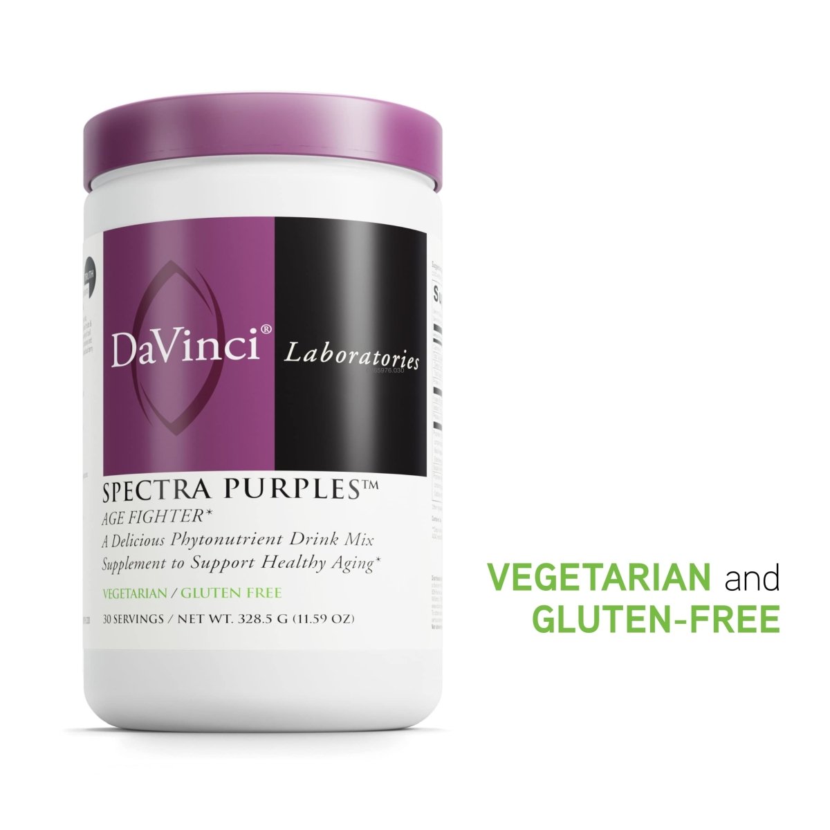DAVINCI Labs Spectra Purples - Complément en poudre à diluer avec antioxydants pour soutenir un vieillissement sain, les fonctions cognitives, la santé de la peau et du système immunitaire - Végétarien - Sans gluten - 30 portions