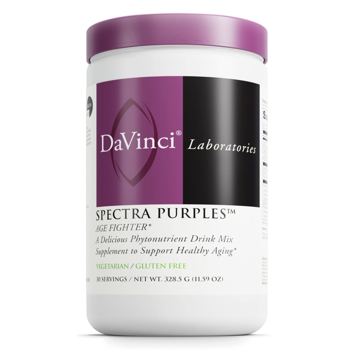 DAVINCI Labs Spectra Purples - Complément en poudre à diluer avec antioxydants pour soutenir un vieillissement sain, les fonctions cognitives, la santé de la peau et du système immunitaire - Végétarien - Sans gluten - 30 portions