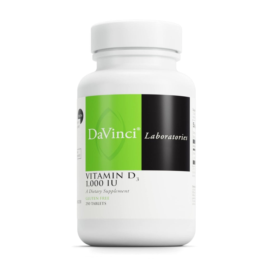 DaVinci Labs Vitamin D3 1000 IU - With 1000 IU per Serving - Gluten-Free - 250 Tablets