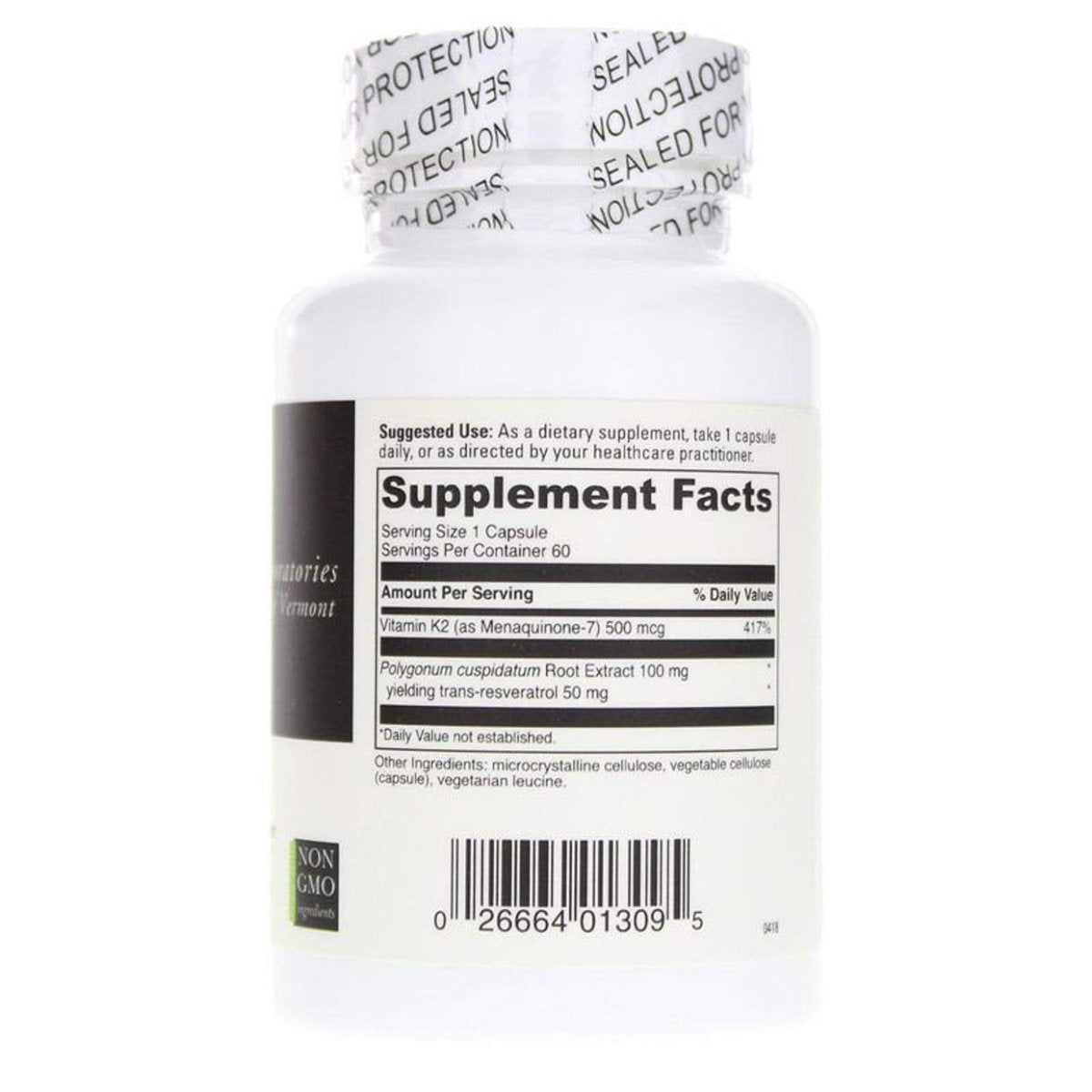 Davinci Labs - Vitamine K2 + Resvératrol, 60 Gélules