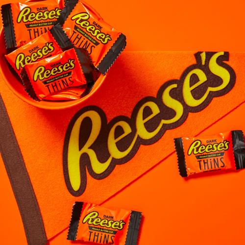 Reese's Thins Coupes au beurre de cacahuètes chocolat noir, paquet de bonbons à partager, 209 g