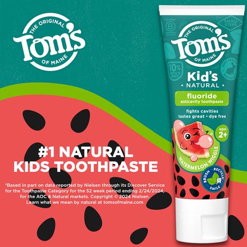 Toms Of Maine Dentifrice naturel pour enfants au fluor, pastèque, 145 g