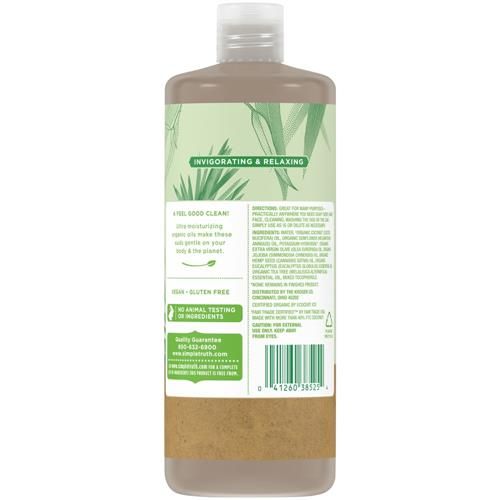 Savon de Castille Pur Simple Truth Pour Corps Visage Cheveux Animaux & Maison Parfum Arbre à Thé Eucalyptus 946 ml