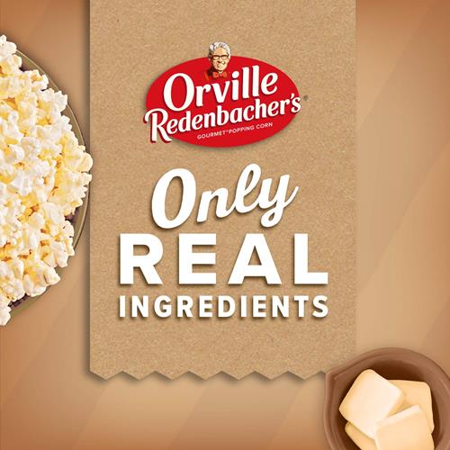 Orville Redenbachers Naturals Microwave Popcorn, Classic Butter & Sea Salt Light Flavor, 2.69 Oz., 3-Count