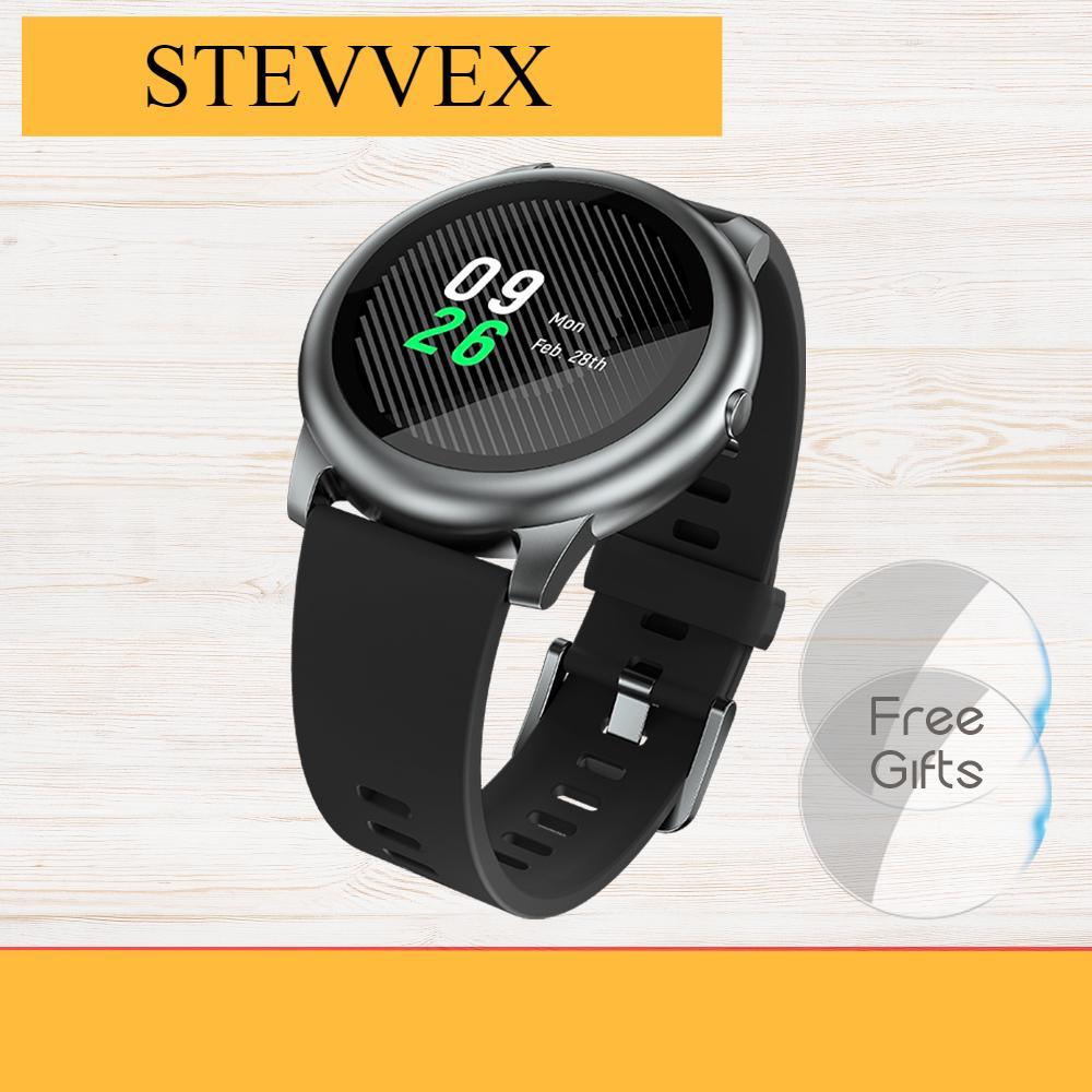 STEVVEX Montre Intelligente Solaire Sport Métal Moniteur Fréquence Cardiaque Sommeil IP 68 Étanche iOS Android Version Mondiale