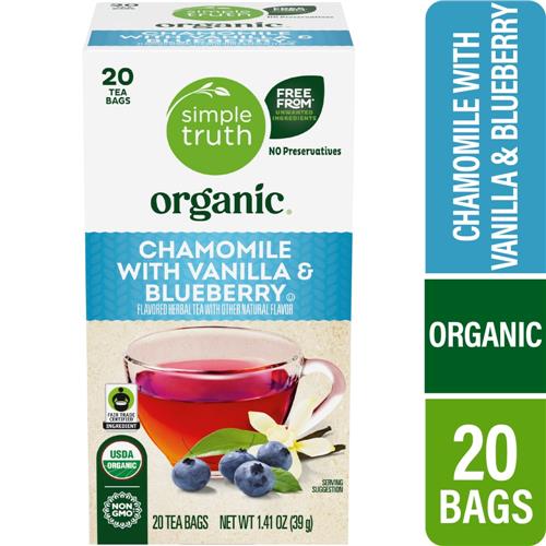 Infusion à la camomille biologique vanille et myrtille Simple Truth 20 sachets / 40 g