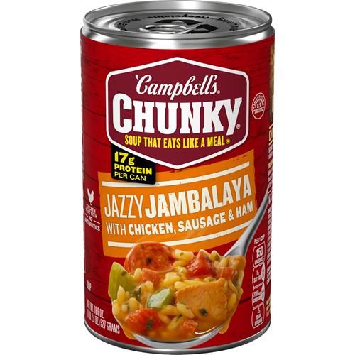 Soupe Campbell's Chunky, Jambalaya Jazzy avec poulet, saucisse et jambon, boîte de 527 g