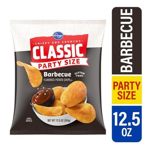 Croustilles de pommes de terre barbecue sucré et mesquite Party Size de Kroger 354 g
